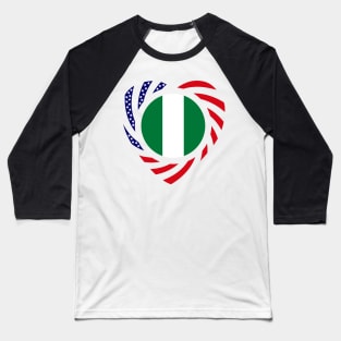 Nigerian American Multinational Patriot Flag (Heart) Baseball T-Shirt